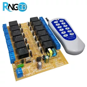 بسته فرستنده و گیرنده 12 کاناله 315MHz 220v + ریموت