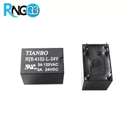 رله 24V 3A تک کنتاکت 6 پین بوبین وسط TIANBO مدل HJR-4102-L