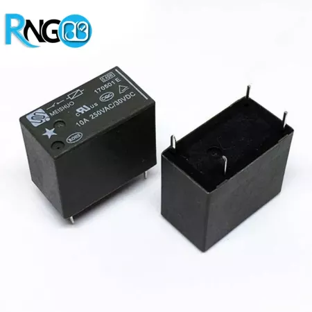 رله 12V 10A کتابی 4Pin مدل MPC-112-A مارک MEISHUO | رله‌ها و سلونوئیدها | | پژوهشگران الکترونیک و رباتیک