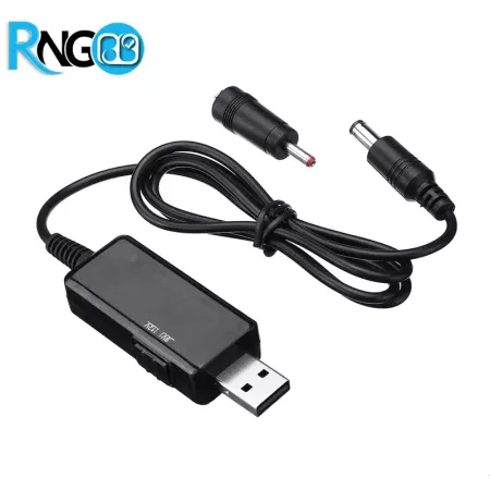 کابل USB افزاینده ولتاژ 5 به 9 و 12 ولت با نمایشگر