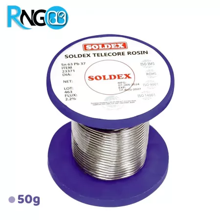 سیم لحیم 0.8mm 50g استاندارد Sn63 Pb37 برند Soldex | سیم لحیم و خمیر قلع | | پژوهشگران الکترونیک و رباتیک
