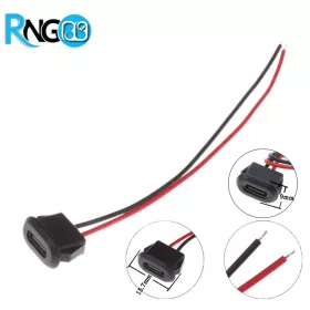 کانکتور USB Type-C مادگی روپنلی بیضی سیم دار