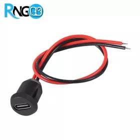 کانکتور USB Type-C مادگی روپنلی سیم دار گرد فشاری